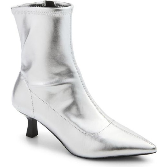 ABOUND Women's Erinn Silver Ankle Boot Kitten Heel Shoes Size 7.5 NEW - Picture 1 of 9